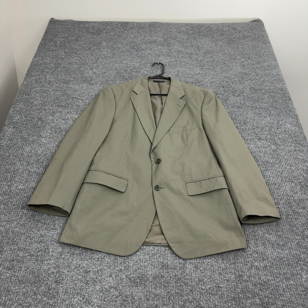 Brooks Brothers Blazer Mens Olive Green Cotton Blend Two Button Professional